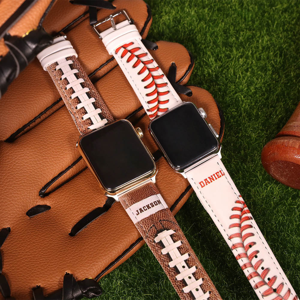 Personalisiertes Sport-Lederarmband für Apple Watch – Basketball, 38\40MM