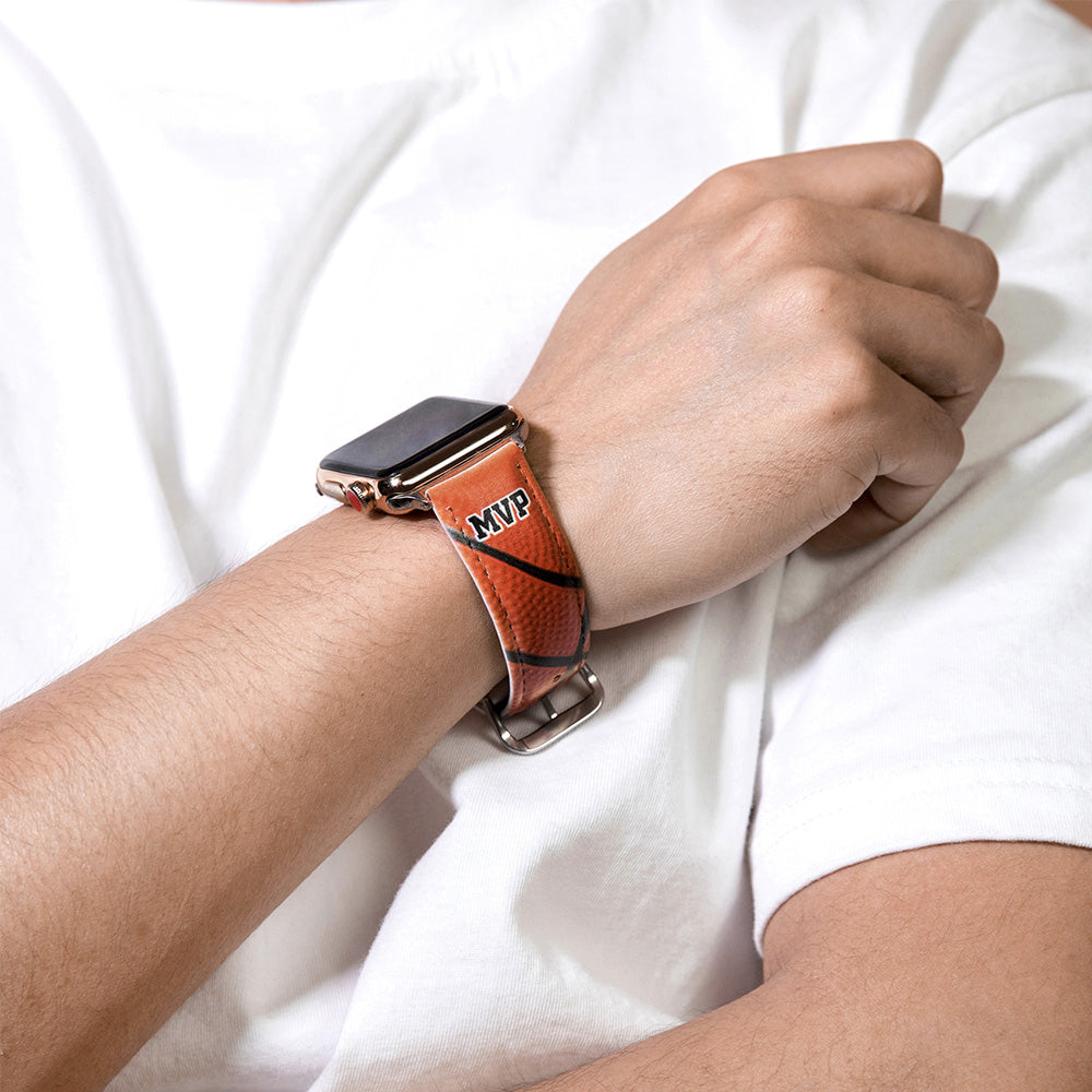 Personalisiertes Sport-Lederarmband für Apple Watch – Soccer, 38\40MM