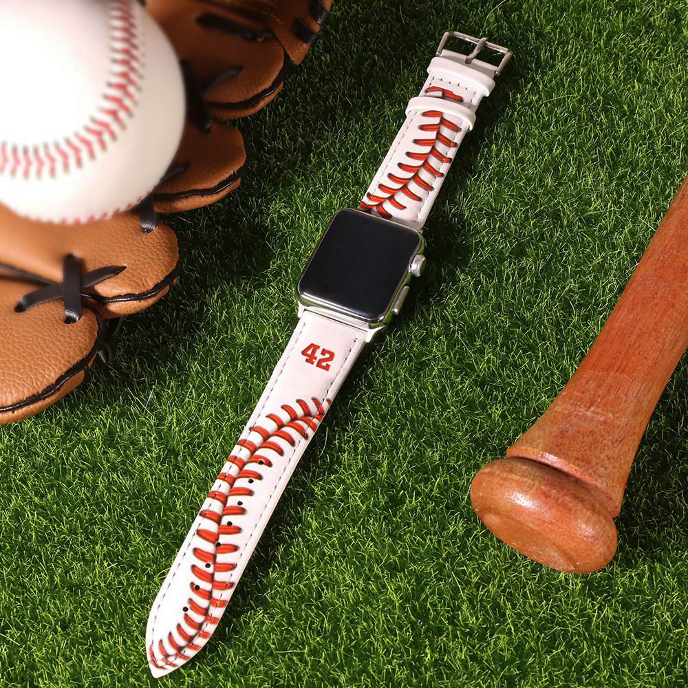 Personalisiertes Sport-Lederarmband für Apple Watch – Baseball, 42\44MM