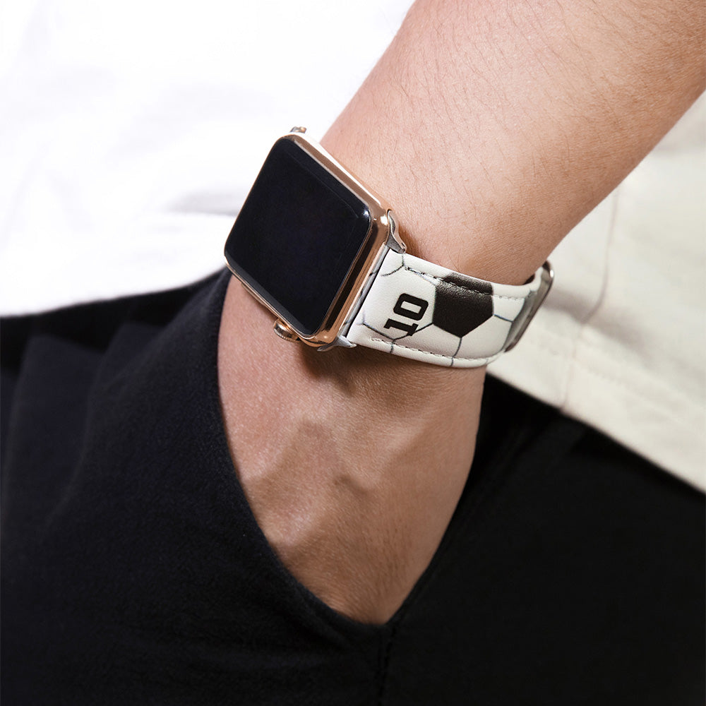Personalisiertes Sport-Lederarmband für Apple Watch – Football, 42\44MM