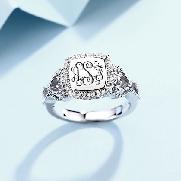 Monogramm Ring mit Gravur – 5